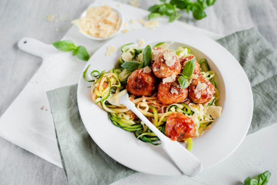 Italian Keto Turkey Meatballs With Zoodles Recipe Food Sec