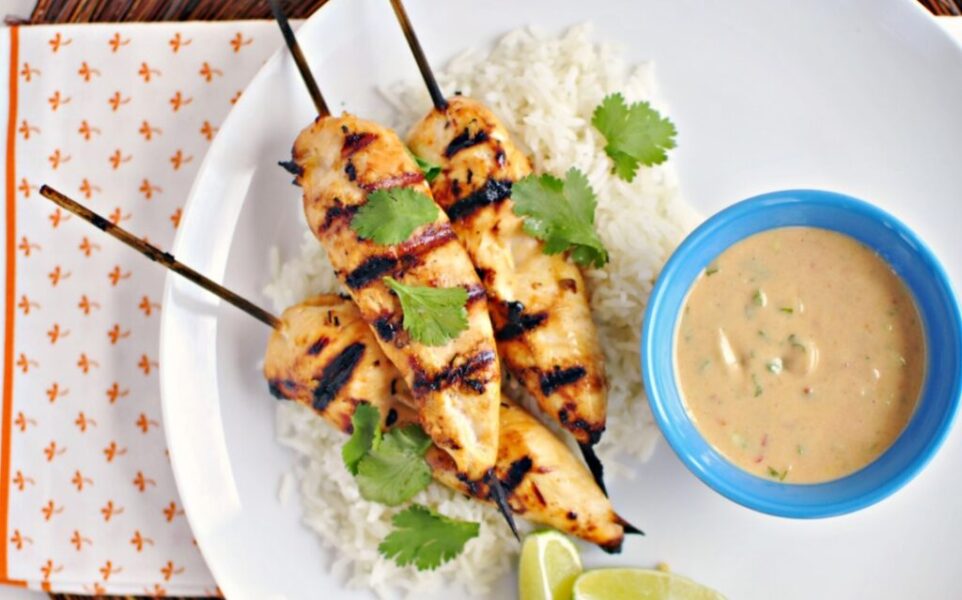 LowCarb Thai Chicken with Satay Sauce Recipe Food Sec
